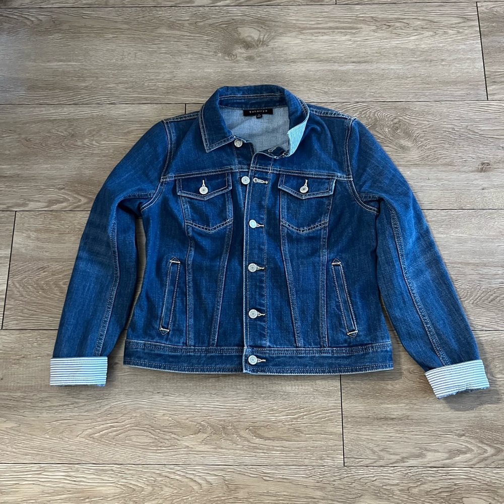 Talbots Denim Jacket with Stripe Lining